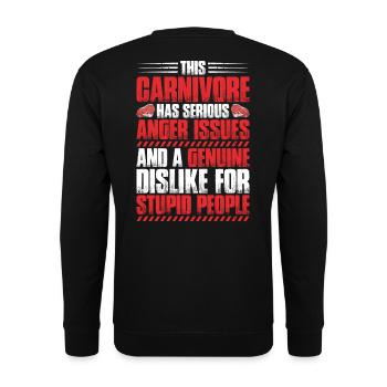 Carnivore Diät Carnivore Ernährung Carnivore Diet - Unisex Sweatshirt - black - Back - Alina (178cm)