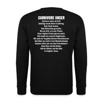 Carnivore Diät Carnivore Ernährung Carnivore Diet - Unisex Sweatshirt - black - Back - Alina (178cm)