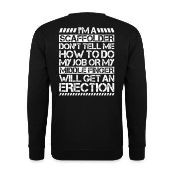 Échafaudage Échafaudage Échafaudage - Sweat-shirt Unisexe - noir - Dos - Alina (178cm)