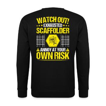 Échafaudage Échafaudage Échafaudage Assembleur d’échafaudage Échafaudage - Sweat-shirt Unisexe - noir - Dos - Alina (178cm)
