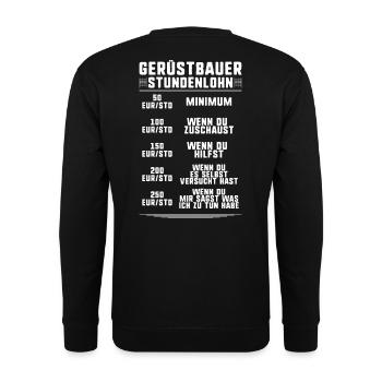 Gerüstbauer Gerüstbau Gerüstmonteur Scaffolder - Unisex Pullover - Schwarz - Hinten - Alina (178cm)