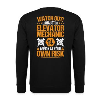 Elevator Fitter Elevator Mechanic Elevator Mechanic - Unisex Sweatshirt - black - Back - Alina (178cm)