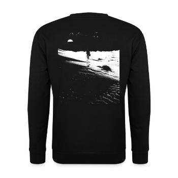 Chemin à travers le désert avec des empreintes de pas - Art monochrome - Sweat-shirt Unisexe - noir - Dos - Alina (178cm)