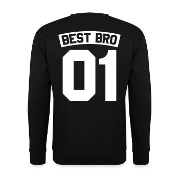Best Bro - Unisex Pullover - Schwarz - Hinten - Alina (178cm)