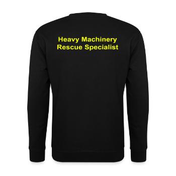 Heavy Machinery Rescue Specialist - Unisex Pullover - Schwarz - Hinten - Alina (178cm)