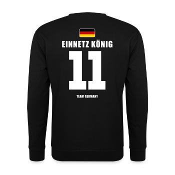 Deutschland Fussball Stürmer Fußball - Unisex Pullover - Schwarz - Hinten - Michal (187cm)