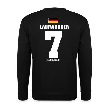 Deutschland Fussball Laufwunder Fußball - Unisex Pullover - Schwarz - Hinten - Michal (187cm)