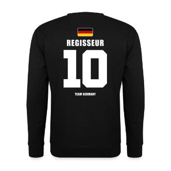 Deutschland Fussball Nr.10 Regisseur Fußball - Unisex Pullover - Schwarz - Hinten - Alina (178cm)