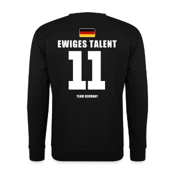 Deutschland Fussball Stürmer Fußball - Unisex Pullover - Schwarz - Hinten - Michal (187cm)