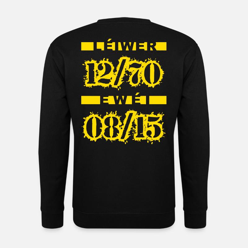 Léiwer 12/70 ewéi 08/15 - Unisex Pullover - Schwarz