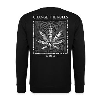 CHANGE THE RULES- WEED - Unisex Pullover - Schwarz - Hinten - Michal (187cm)