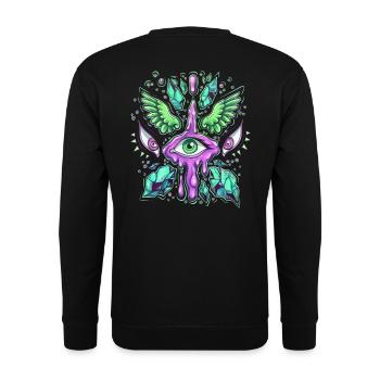 Watching Eye - Unisex Pullover - Schwarz - Hinten - Alina (178cm)