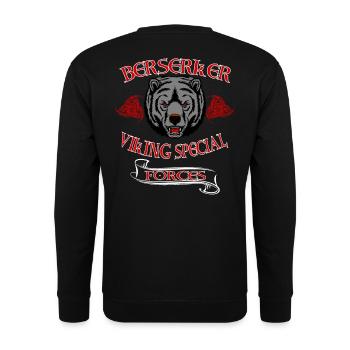 Berserker Viking Bear - Unisex Sweatshirt - black - Back - Alina (178cm)