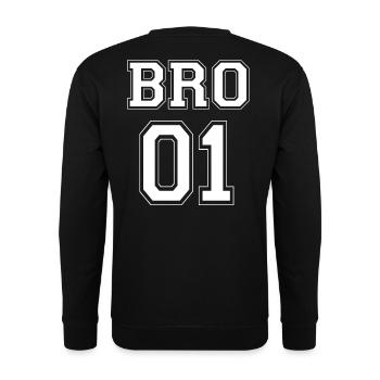 BRO 01 - édition blanche - Sweat-shirt Unisexe - noir - Dos - Alina (178cm)