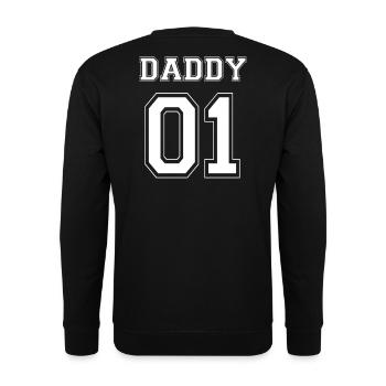 DADDY 01 - WHITE EDITION - Unisex Pullover - Schwarz - Hinten - Alina (178cm)