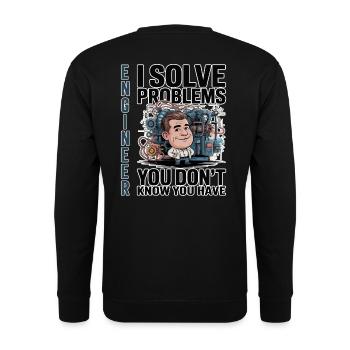 Engineer - For dark background - Unisex Sweatshirt - black - Back - Alina (178cm)