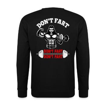 Nicht Furzen-lustige Bodybuilder-Geschenkidee - Unisex Pullover - Schwarz - Hinten - Alina (178cm)
