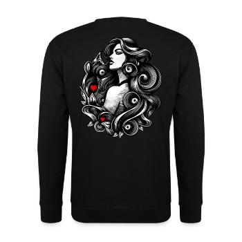 Lady 2 Hearts - Unisex Sweatshirt - black - Back - Alina (178cm)