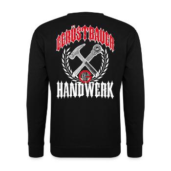 Gerüstbauer T-Shirt bedruckt in top Markenqualität - Unisex Pullover - Schwarz - Hinten - Alina (178cm)