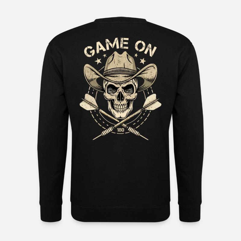 Dart Darts Cowboy Skull - Unisex Pullover - Schwarz