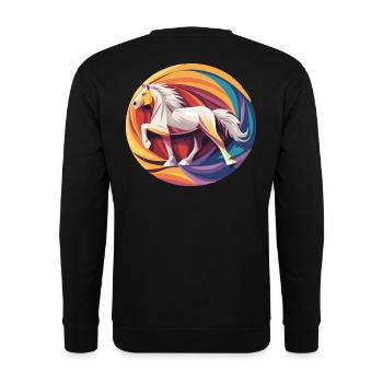 Cheval islandais - Graphique avec arrière-plan Variante 6 - Sweat-shirt Unisexe - noir - Dos - Alina (178cm)