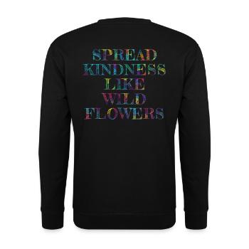 Spread Kindness: Grab a Rainbow Wildflowers Shirt - Unisex Sweatshirt - black - Back - Alina (178cm)
