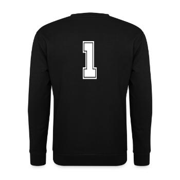 1 Rückennummer Torwart Football Fußball - Unisex Pullover - Schwarz - Hinten - Alina (178cm)