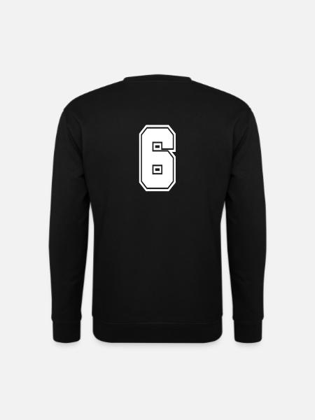 6 Rückennummer Collegestyle Football Fußball - Unisex Pullover - Schwarz