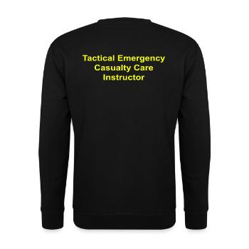 Tactical Emergency Casualty Care Instructor - Unisex Pullover - Schwarz - Hinten - Alina (178cm)