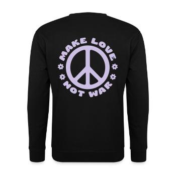 MAKE LOVE NOT WAR - Unisex Sweatshirt - black - Back - Michal (187cm)
