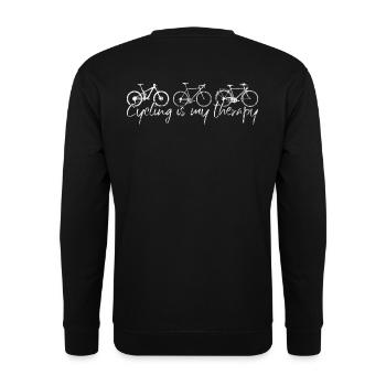 Cyclisme Cycling is my therapy - Sweat-shirt Unisexe - noir - Dos - Michal (187cm)