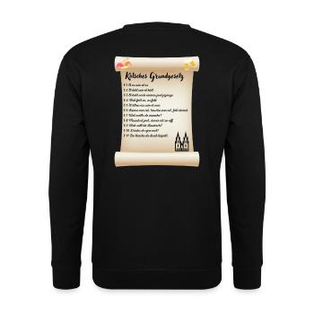 Kölsches Grundgesetz - Unisex Pullover - Schwarz - Hinten - Alina (178cm)