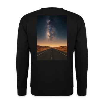Road to the Stars Desert Night Sky Adventur - Unisex Pullover - Schwarz - Hinten - Alina (178cm)