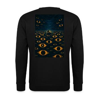 Surreal Ocean of Eyes Midnight Cruise - Unisex Sweatshirt - black - Back - Michal (187cm)