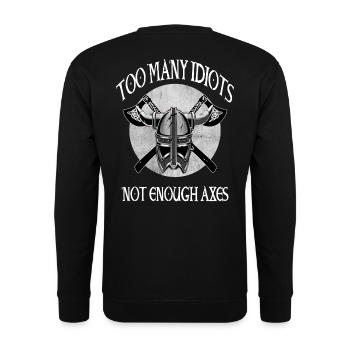 Viking Skull Skull Axe Valhalla - Sweat-shirt Unisexe - noir - Dos - Michal (187cm)