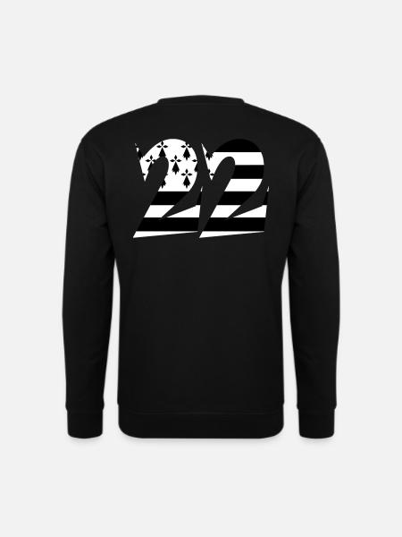 22 Bretagne drapeau - Sweat-shirt Unisexe - noir