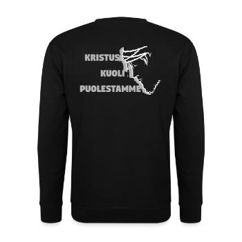 Christ est mort pour nous - Finnois - Sweat-shirt Unisexe - noir - Dos - Alina (178cm)