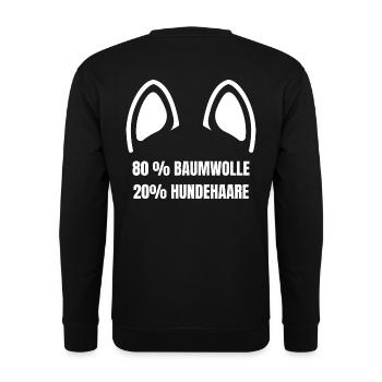 80% BAUMWOLLE 20% HUNDEHAARE - Unisex Pullover - Schwarz - Hinten - Alina (178cm)