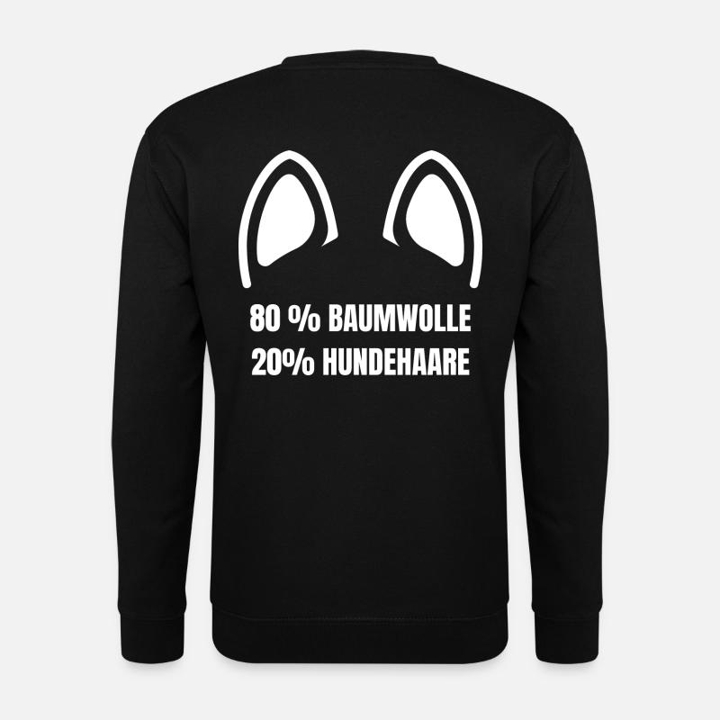 80% BAUMWOLLE 20% HUNDEHAARE - Unisex Pullover - Schwarz