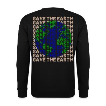Save the Earth  - Unisex Pullover - Schwarz - Hinten - Michal (187cm)