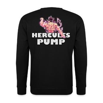 Hercules Pump | Anime gym pump edition - Unisex Sweatshirt - black - Back - Alina (178cm)