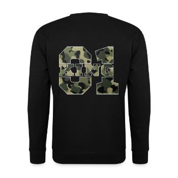 King - Queen Geschenk Geschenkidee - Unisex Pullover - Schwarz - Hinten - Alina (178cm)