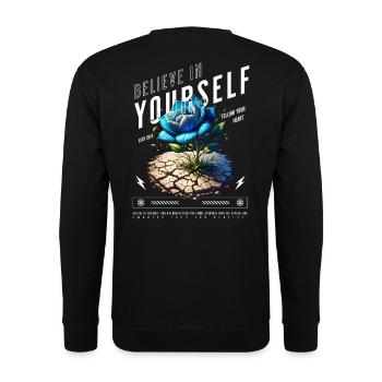 Believe in Yourself Blossom - Unisex Sweatshirt - black - Back - Alina (178cm)