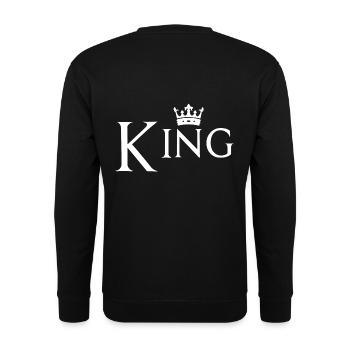 Couple design! King - Queen! - Unisex Sweatshirt - black - Back - Alina (178cm)