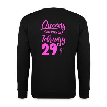 Leap Day Queen 29. Februar Geburtstag - Unisex Pullover - Schwarz - Hinten - Alina (178cm)