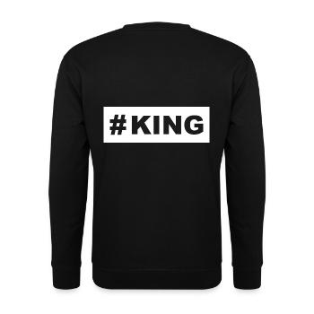 Pärchen Design! King - Queen! - Unisex Pullover - Schwarz - Hinten - Alina (178cm)