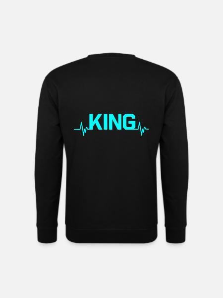 King Heartbeat King Queen Pärchenlook - Unisex Pullover - Schwarz