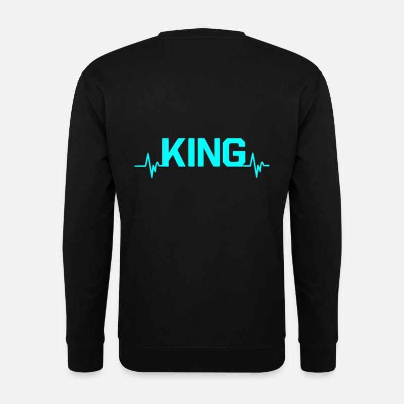 King Heartbeat King Queen Pärchenlook - Unisex Pullover - Schwarz