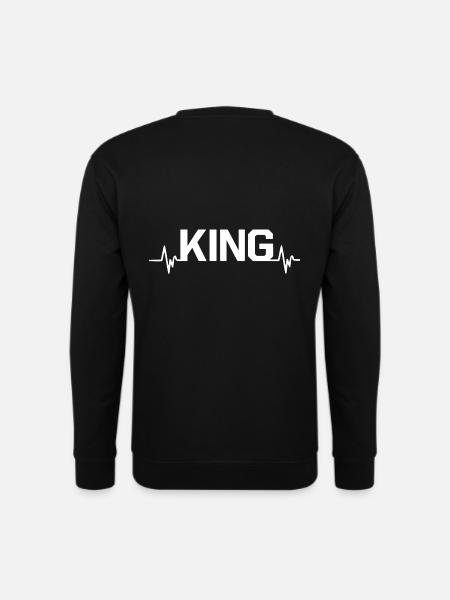King Heartbeat King Queen Pärchenlook - Unisex Pullover - Schwarz