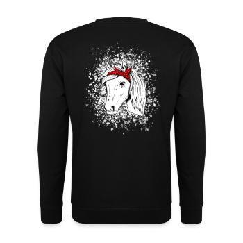 Cheval avec des flocons de neige - Sweat-shirt Unisexe - noir - Dos - Alina (178cm)